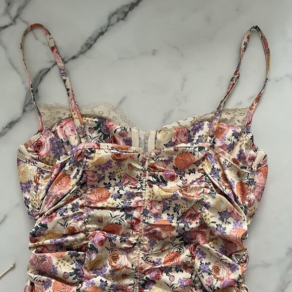 For Love and Lemons Gardenia floral Mini Dress Sz Large Cottage Core coquette - Picture 8 of 9